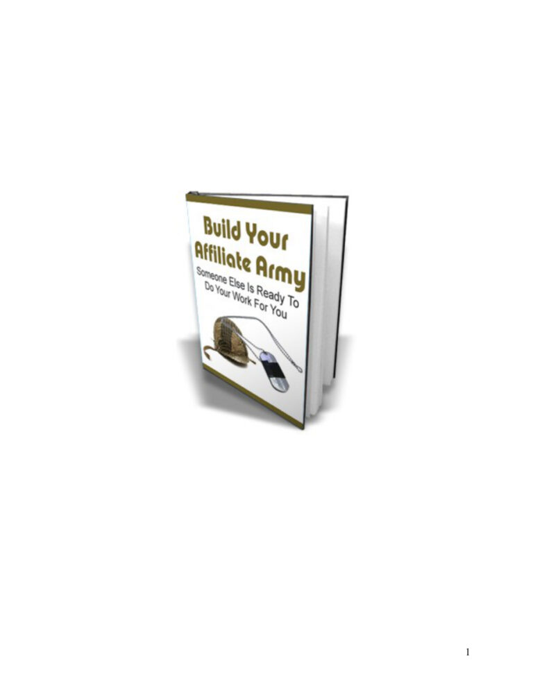 Build Your Affiliate Army PDF Download – Unknown Author