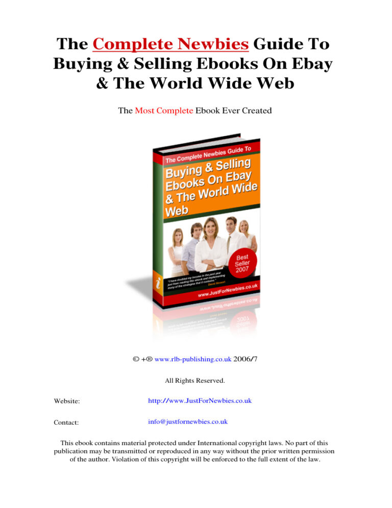 The Complete Newbie’s Guide to Buying and Selling Ebooks PDF Download – Unknown Author