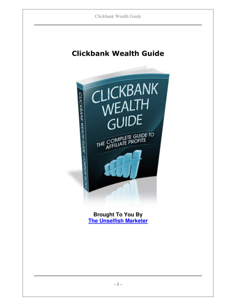 Clickbank Wealth Guide PDF Download – Unknown Author