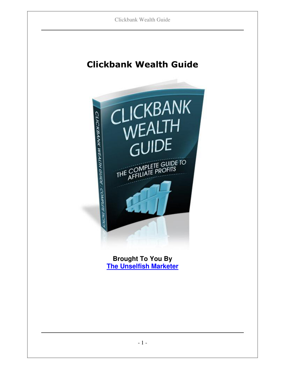 Clickbank Wealth Guide PDF Download
