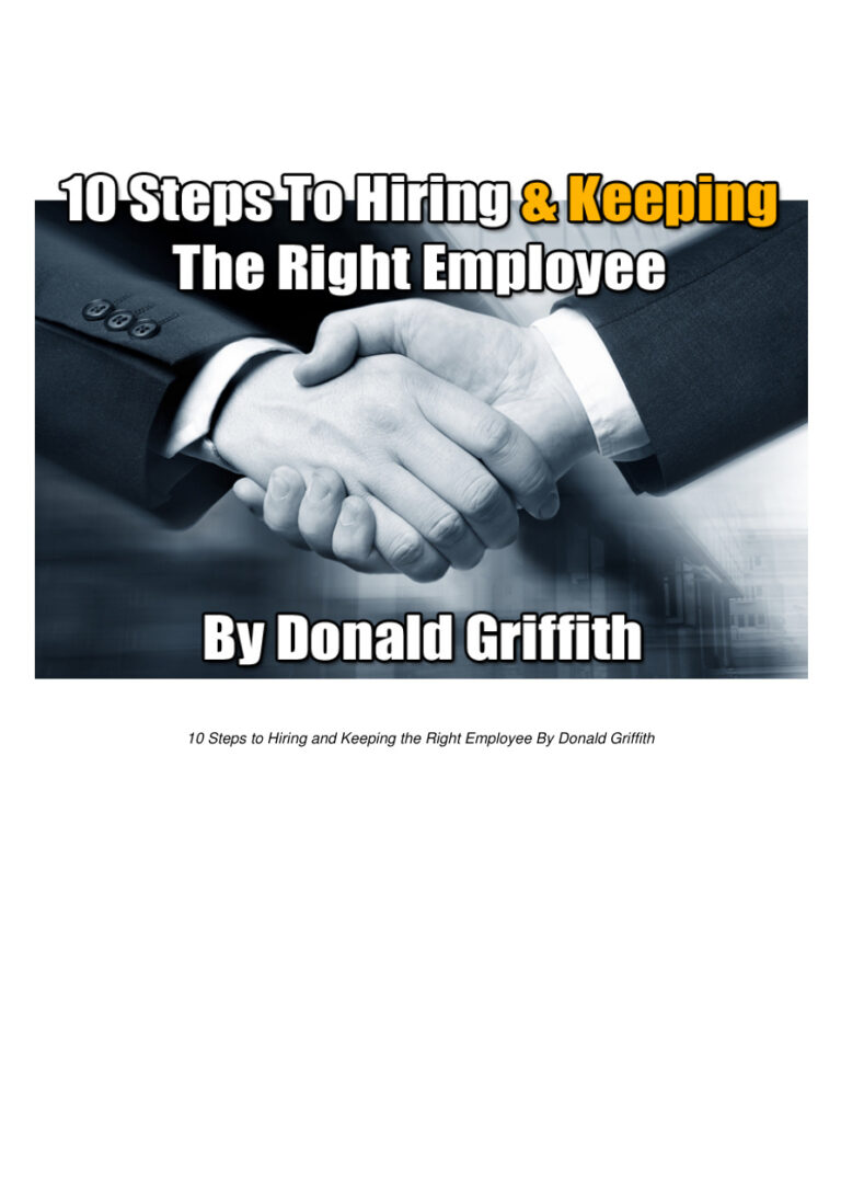 10 Steps to Hiring and Keeping the Right Employee PDF Download – Donald Griffith