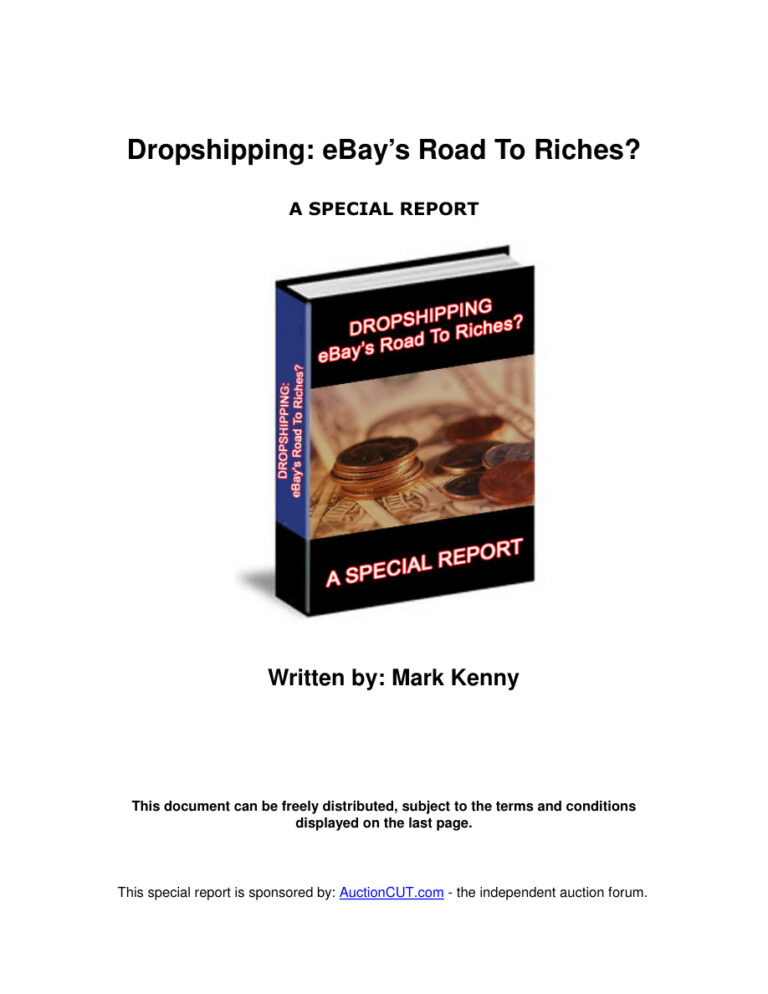 Dropshipping: eBay’s Road to Riches PDF Download – Unknown Author