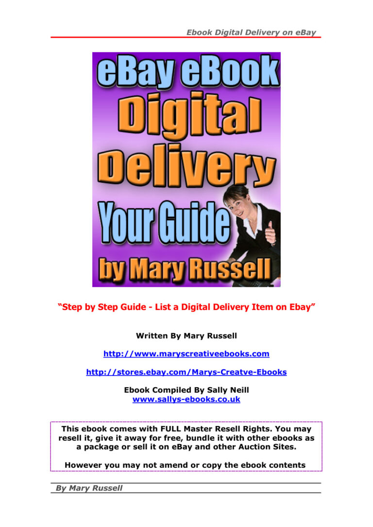 E-book Digital Delivery on eBay PDF Download – Unknown Author