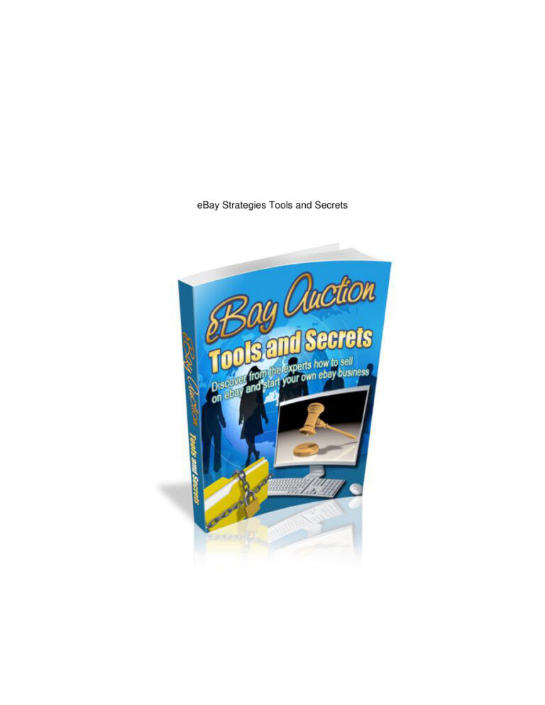 eBay Strategies, Tools and Secrets PDF Download – Unknown Author