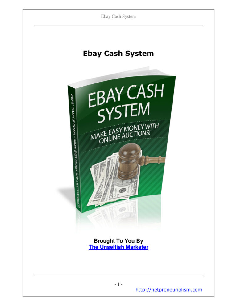 eBay Cash System PDF Download – Unknown Author