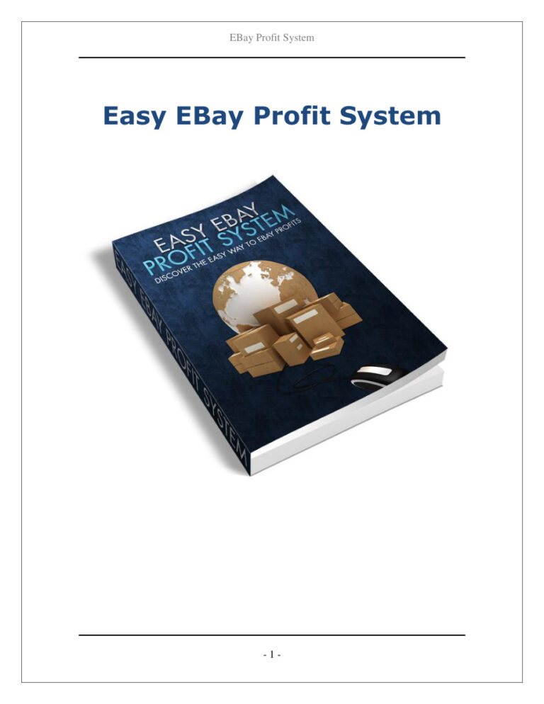 Easy eBay Profit System PDF Download – Unknown Author