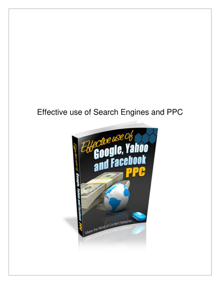 Effective Use of Search Engines and PPC PDF Download – Unknown Author