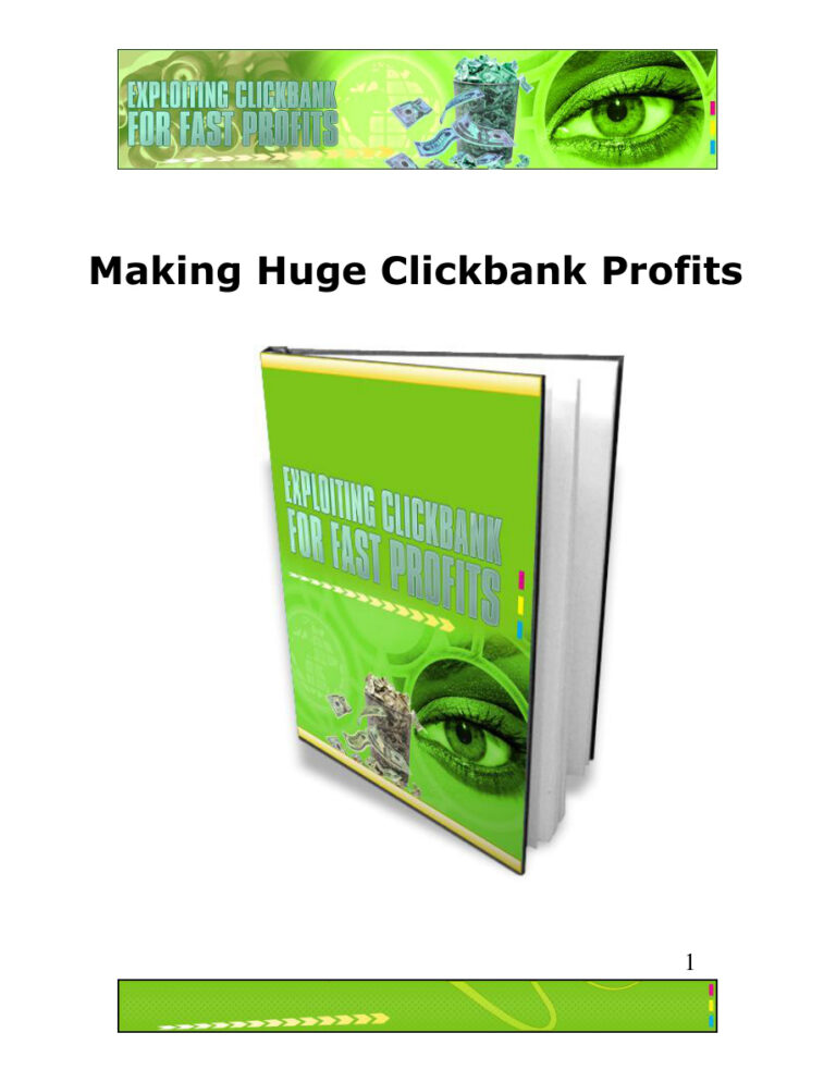Exploiting Clickbank for Fast Profits PDF Download – Unknown Author