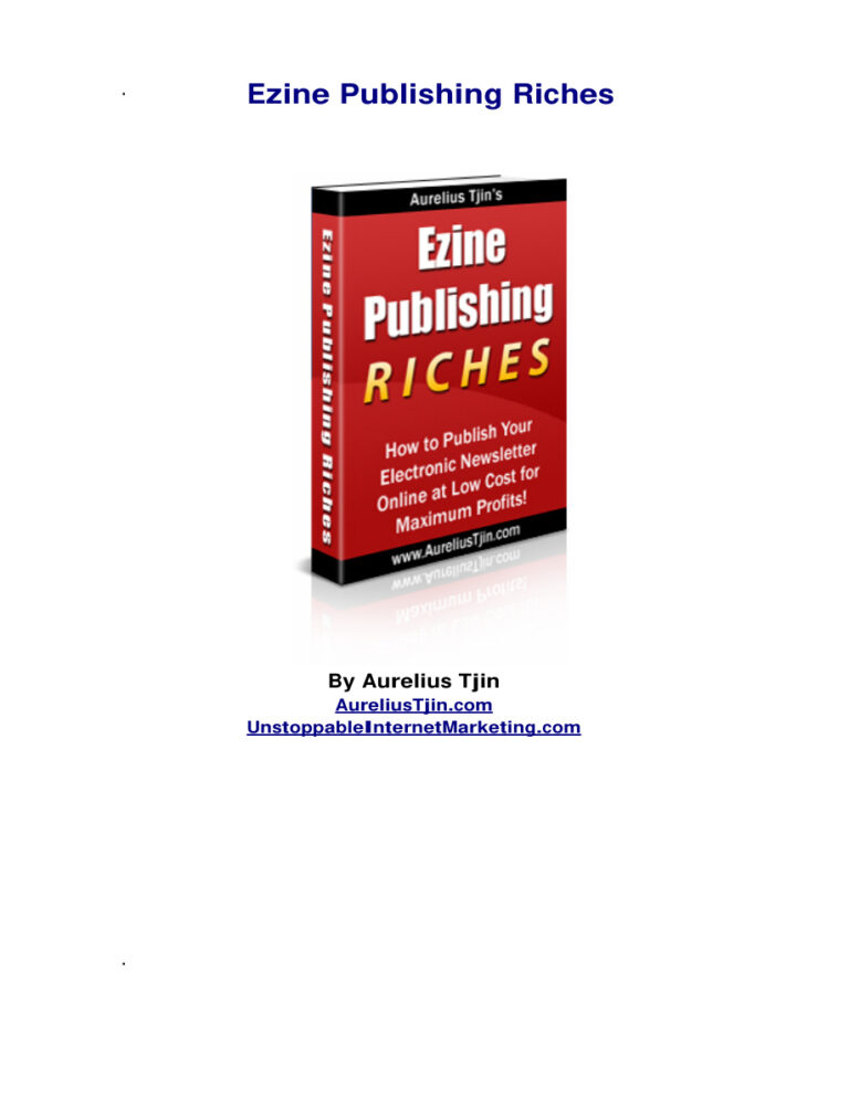Ezine Publishing Riches PDF Download – Unknown Author