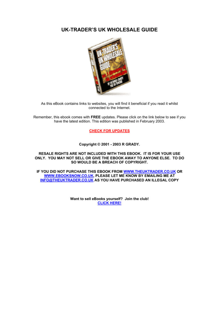 UK Traders UK Wholesale Guide PDF Download – Unknown Author