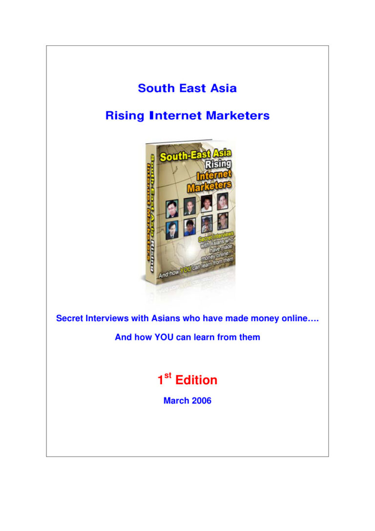 South East Asia Rising Internet Marketers PDF Download – Unknown Author