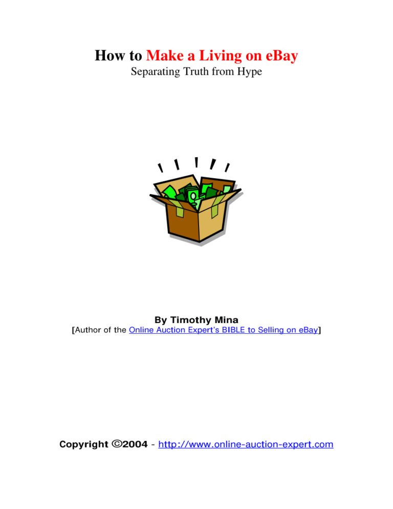 How to Make a Living on eBay PDF Download – Unknown Author