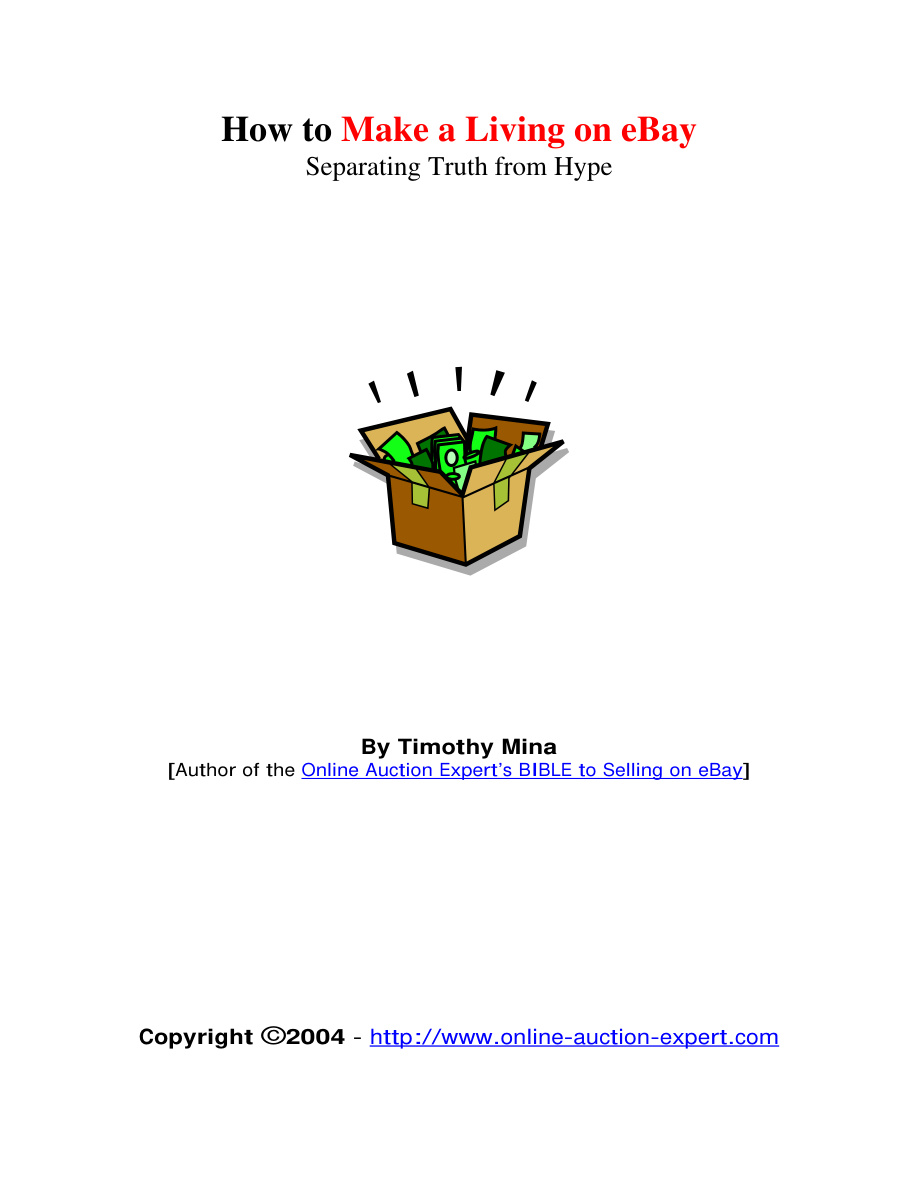 How to Make a Living on eBay PDF Download