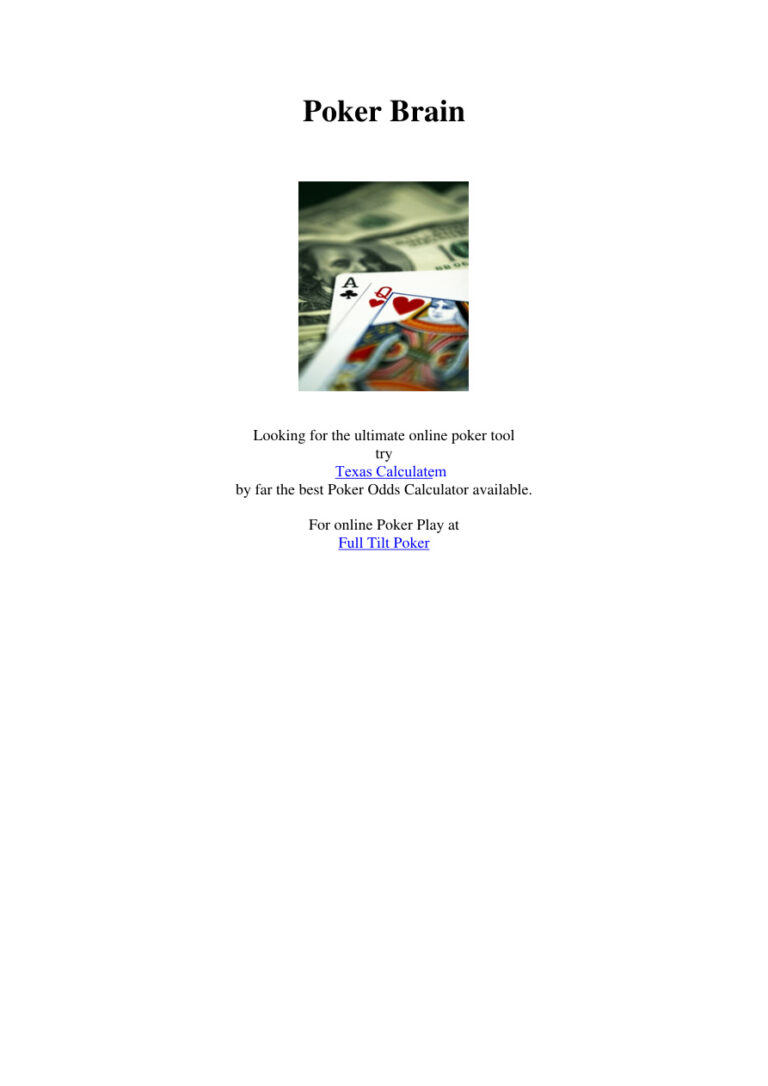 Poker Brain PDF Download – Unknown Author