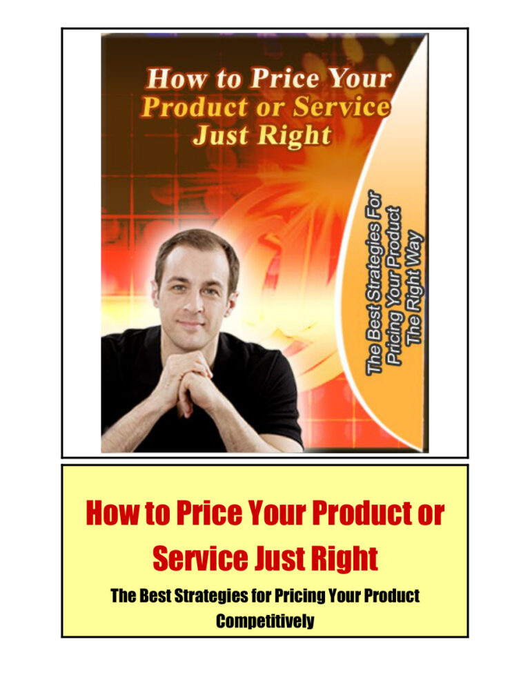 How to Price Your Product or Service Just Right PDF Download – Unknown Author