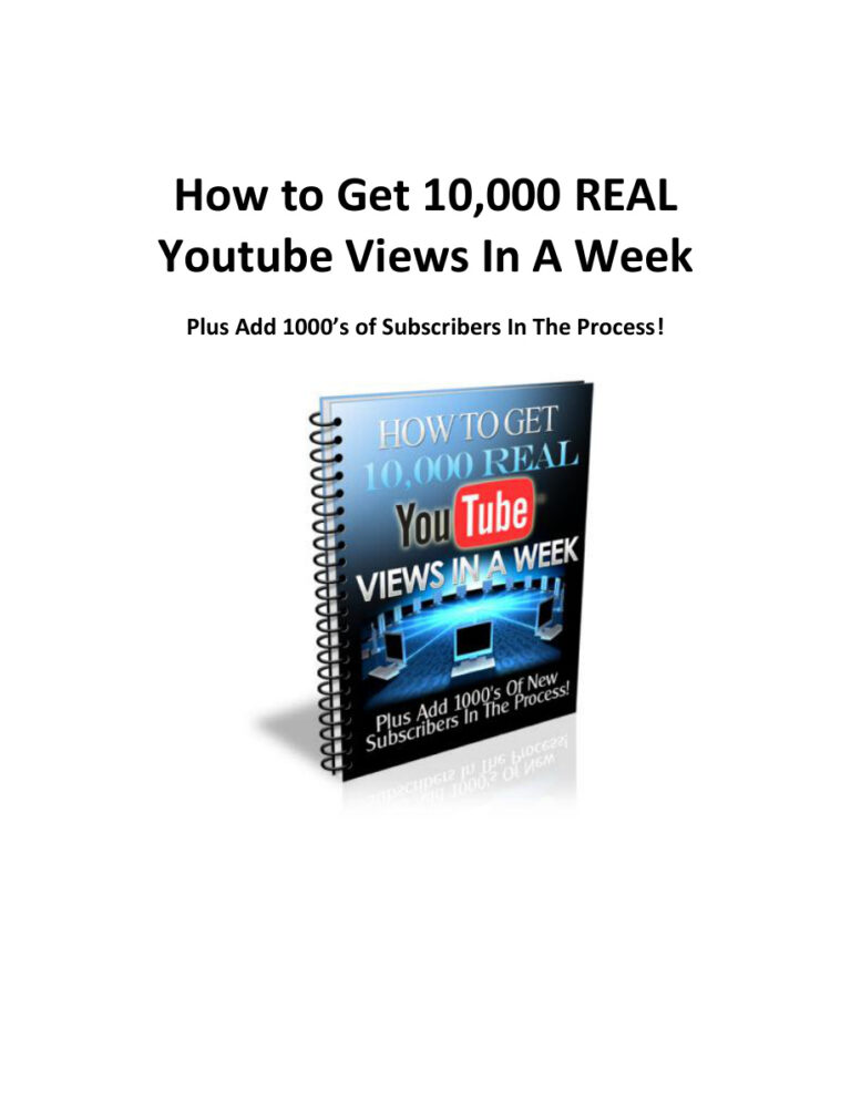 How to Get 10,000 Real YouTube Views in a Week PDF Download – Unknown Author