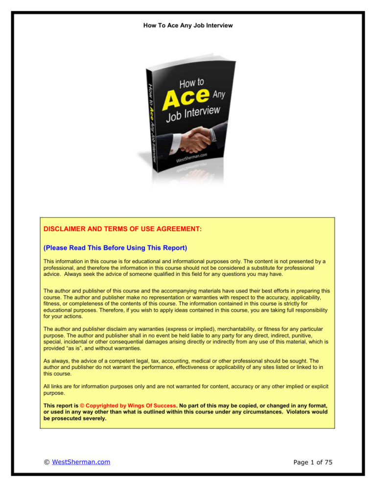 How to Ace Any Job Interview PDF Download – Unknown Author