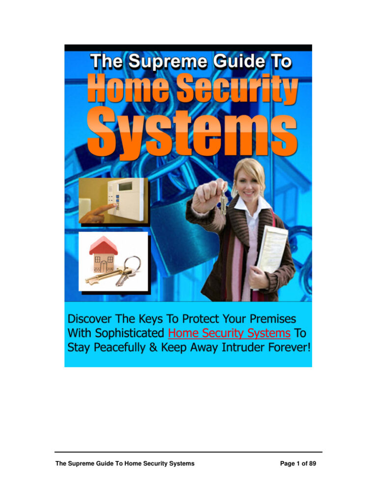 The Supreme Guide to Home Security Systems PDF Download – Unknown Author