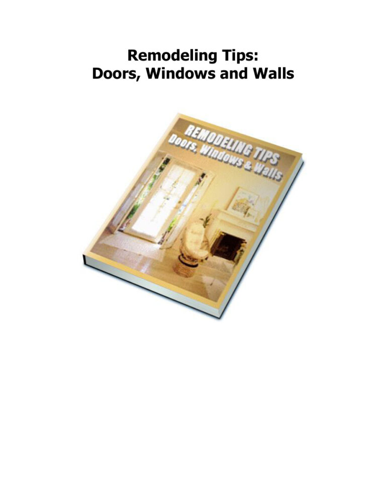 689469f774e0c remodeling tips doors windows and walls Kitap Kapağı
