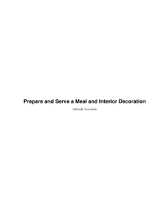 689473f051415 prepare and serve a meal and interior decoration lillian b lansdown Kitap Kapağı