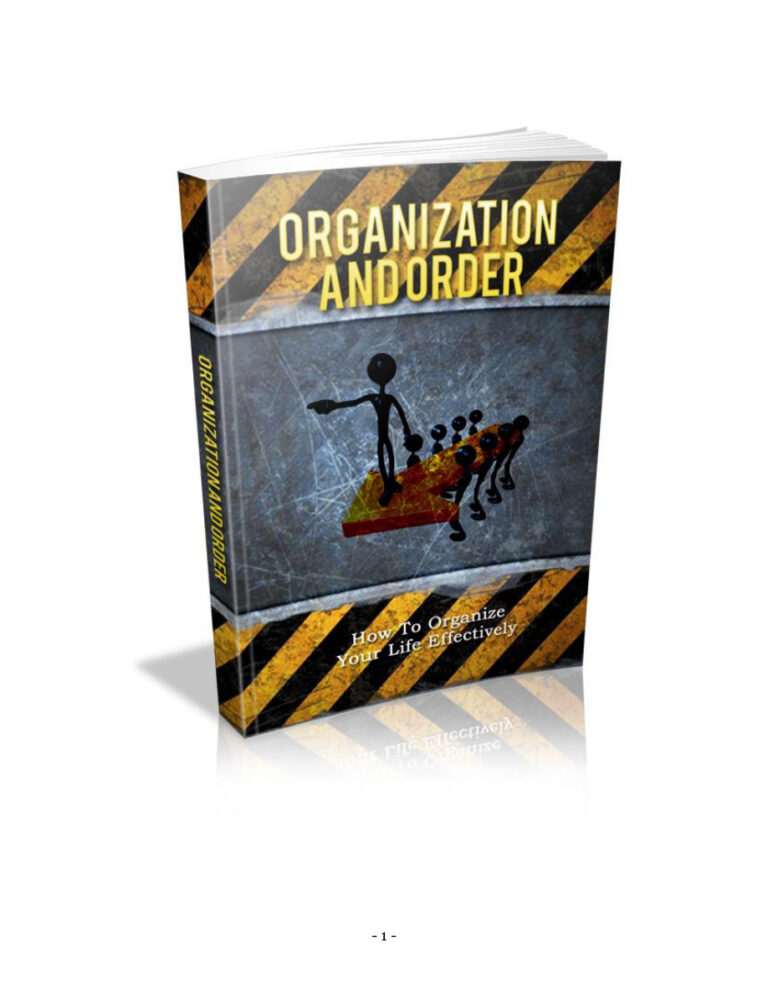 Organization and Order PDF Download – Unknown Author