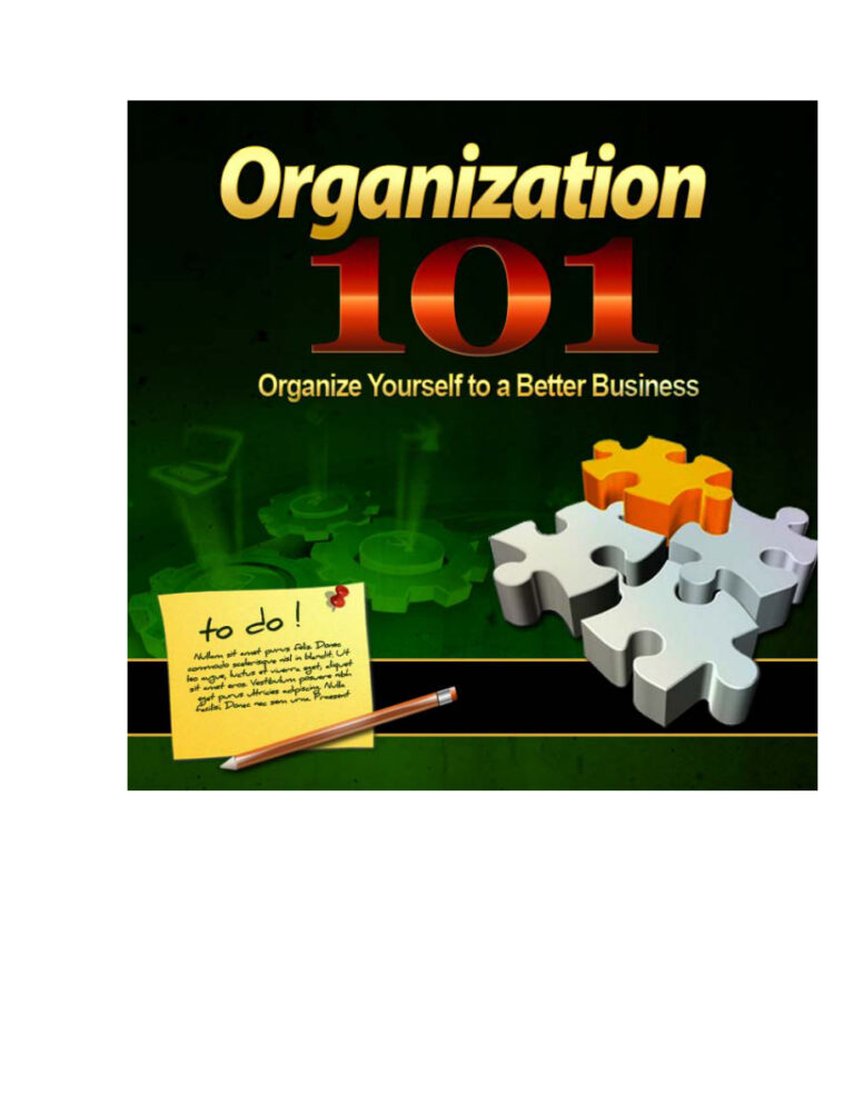 Organization 101 PDF Download – Unknown Author