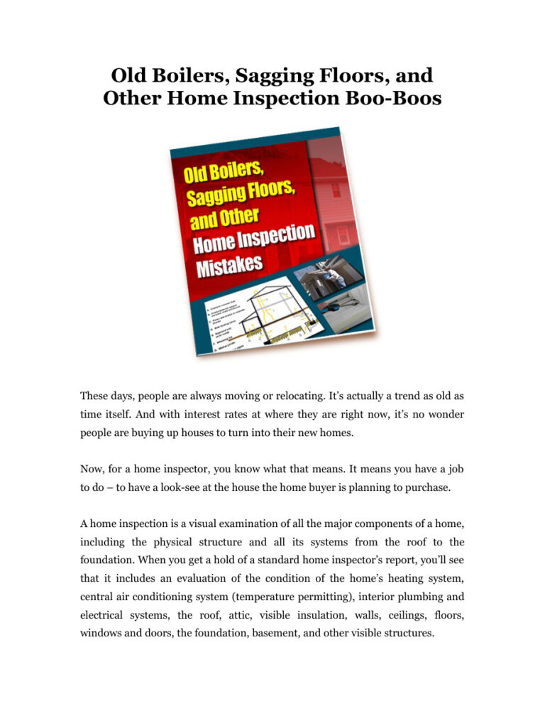 6894984052e09 old boilers sagging floors and other home inspection boo boos Kitap Kapağı