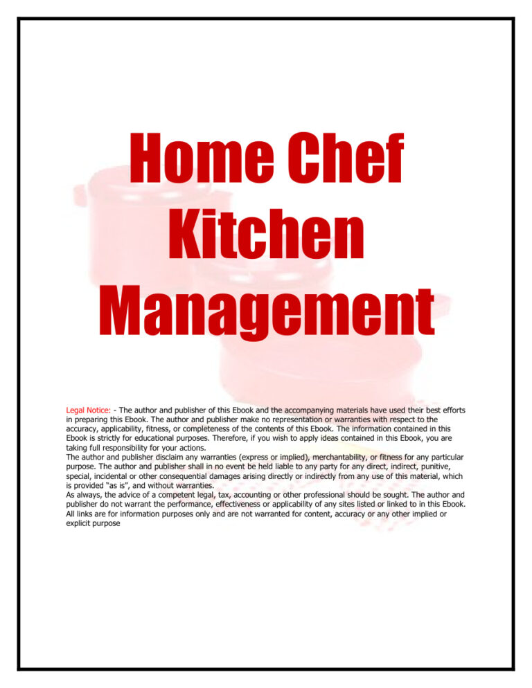 Home Chef Kitchen Management PDF Download – Unknown Author
