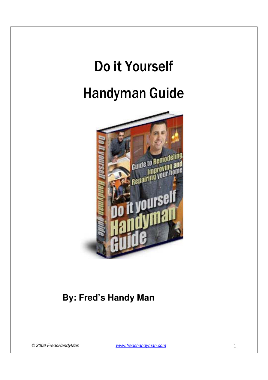 Handyman: Do It Yourself Handyman Guide PDF Download