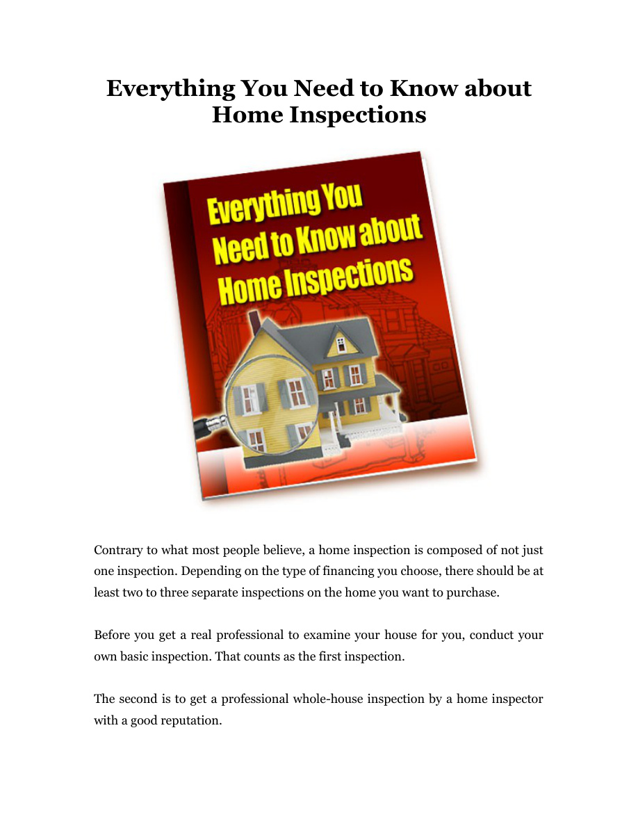 Everything You Need to Know About Home Inspections PDF Download