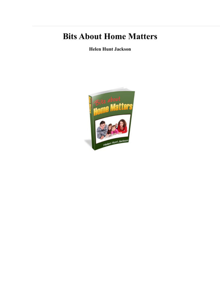 68984a7f0191e bits about home matters helen hunt jackson Kitap Kapağı