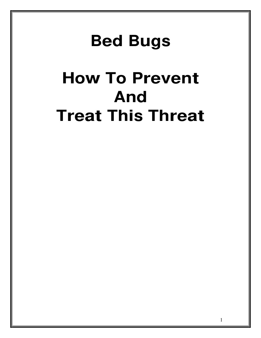 Bed Bugs: How to Prevent and Treat This Threat PDF Download