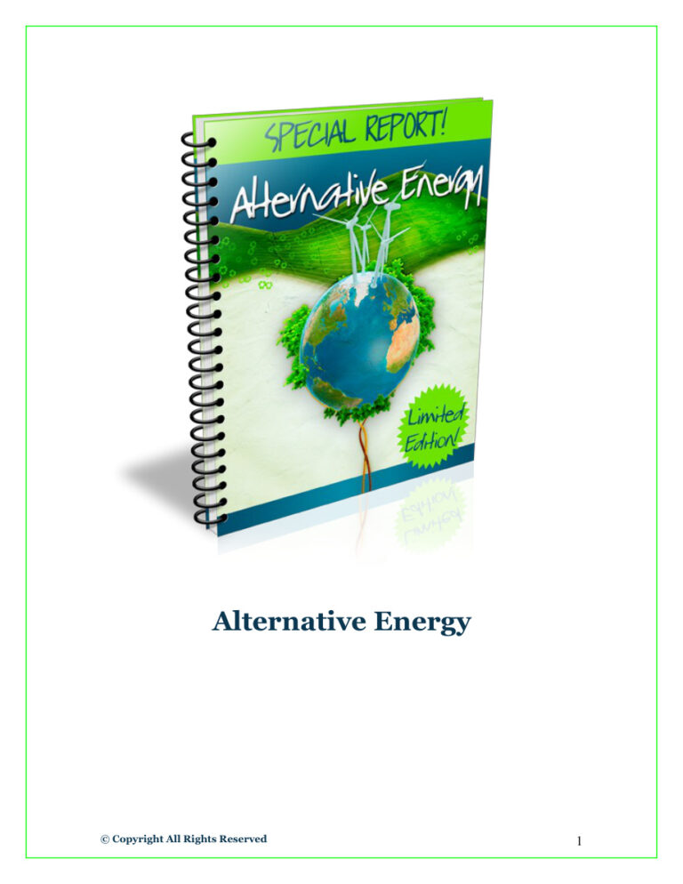 Alternative Energy PDF Download – Unknown Author