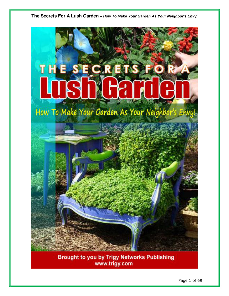 The Secrets for a Lush Garden PDF Download