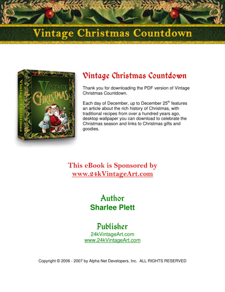 68991fa1e117d vintage christmas countdown Kitap Kapağı