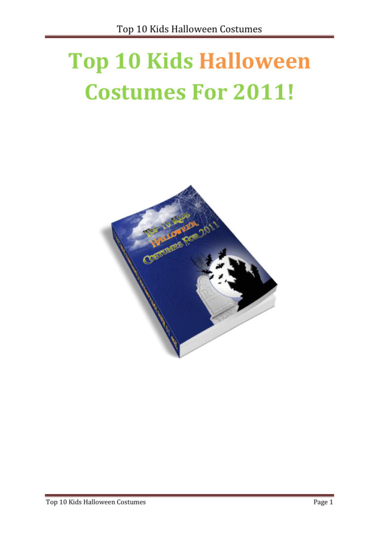 Top 10 Kids’ Halloween Costumes PDF Download – Unknown Author
