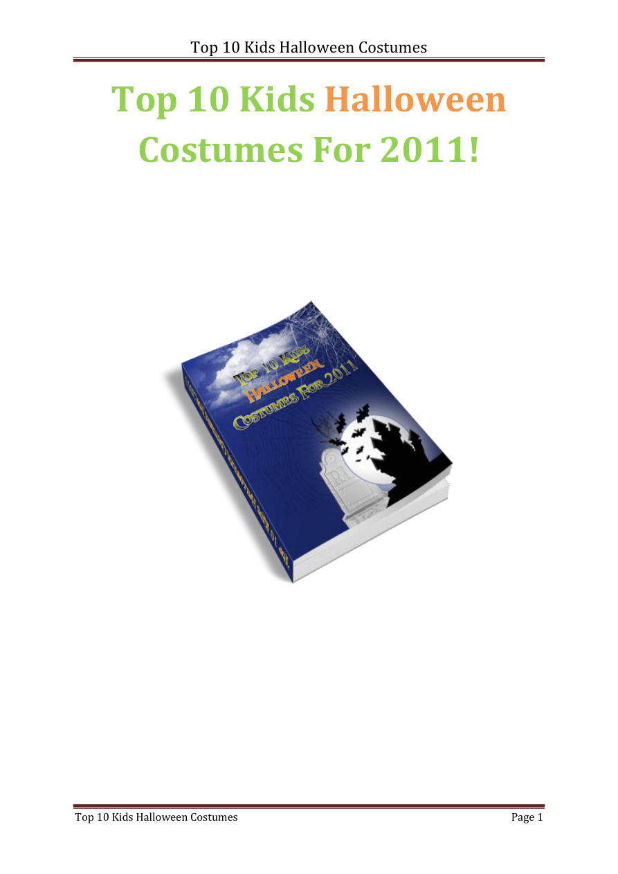 Top 10 Kids' Halloween Costumes PDF Download