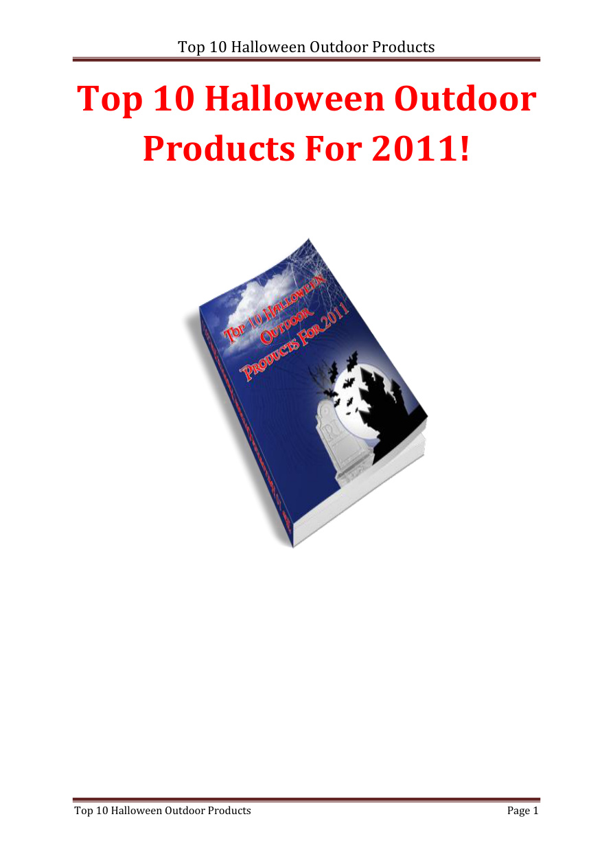 Top 10 Halloween Outdoor Products PDF Download