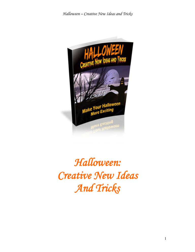Halloween Creative New Ideas and Tricks PDF Download – Unknown Author