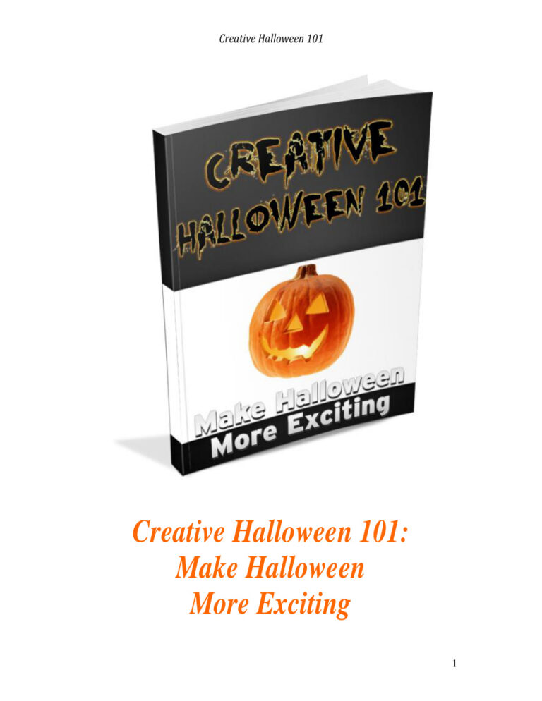 Creative Halloween 101 PDF Download – Unknown Author