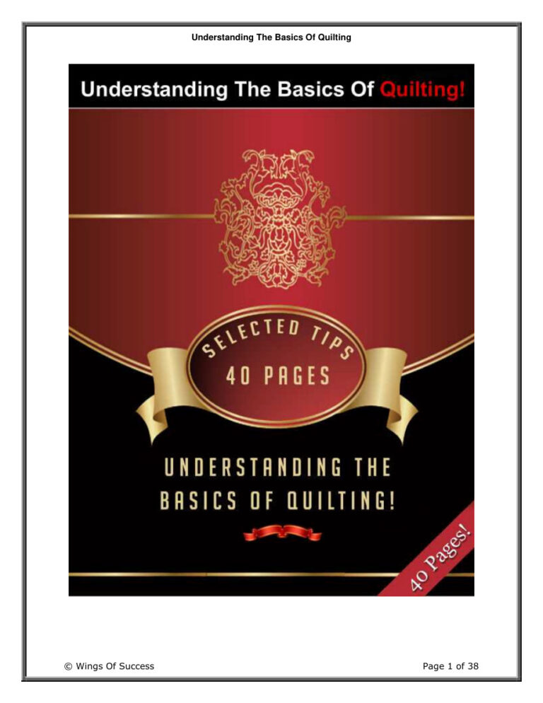 Understanding the Basics of Quilting PDF Download – Unknown Author