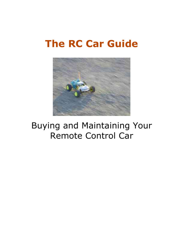 The Radio Controlled Car Guide PDF Download – Unknown Author