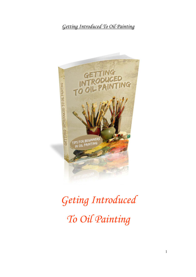 Getting Introduced to Oil Painting PDF Download – Unknown Author