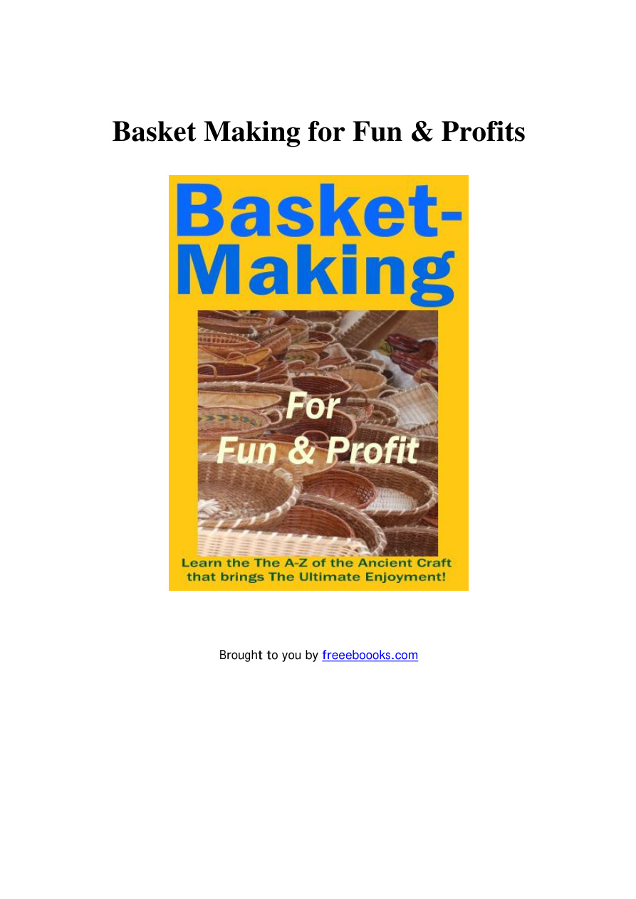 Basket Making for Fun and Profits PDF Download