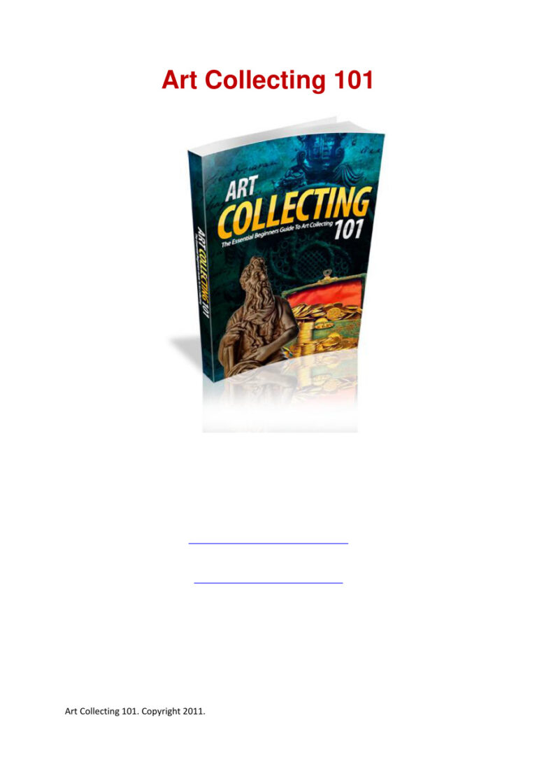 Art Collecting 101 PDF Download – Unknown Author