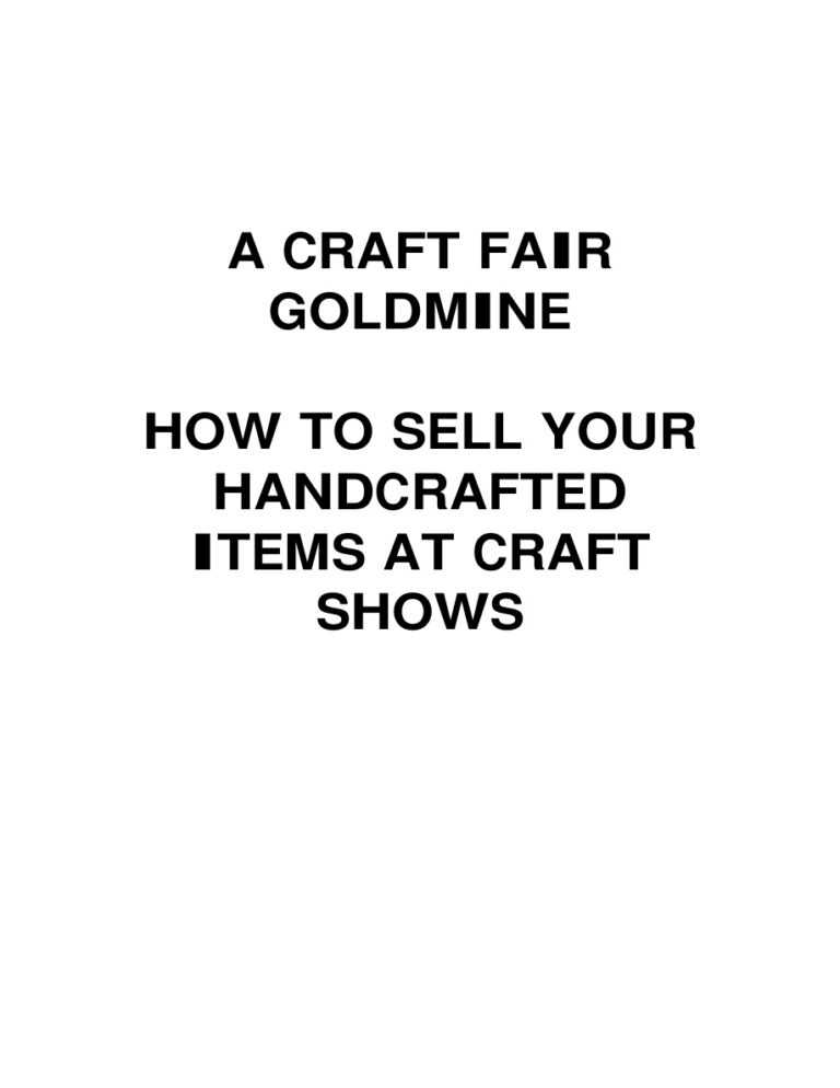 A Craft Fair Goldmine PDF Download – Unknown Author