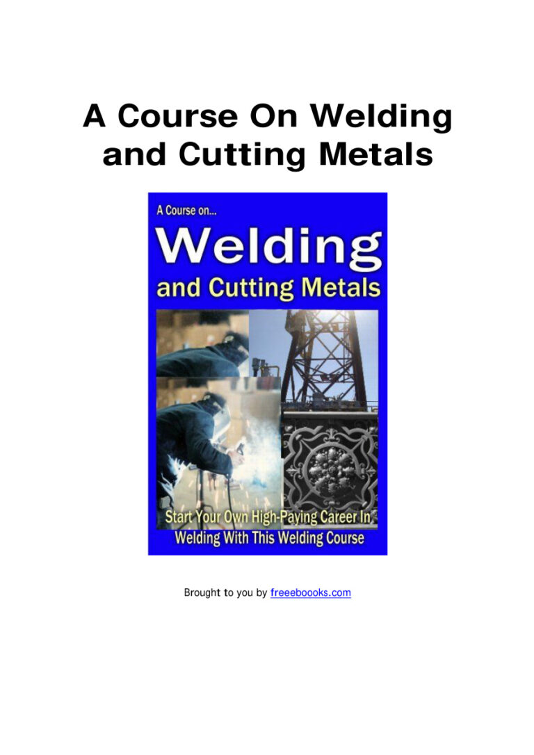 689c8b910188a a course on welding and cutting metals Kitap Kapağı