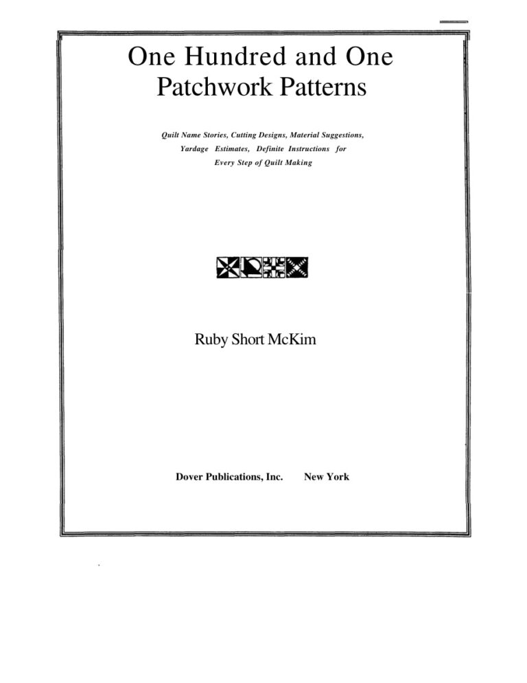 One Hundred and One Patchwork Patterns PDF Download – Unknown Author