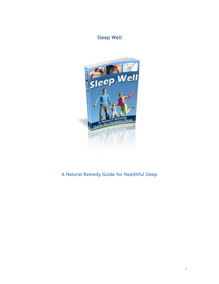 Sleep Well PDF Download – Unknown Author