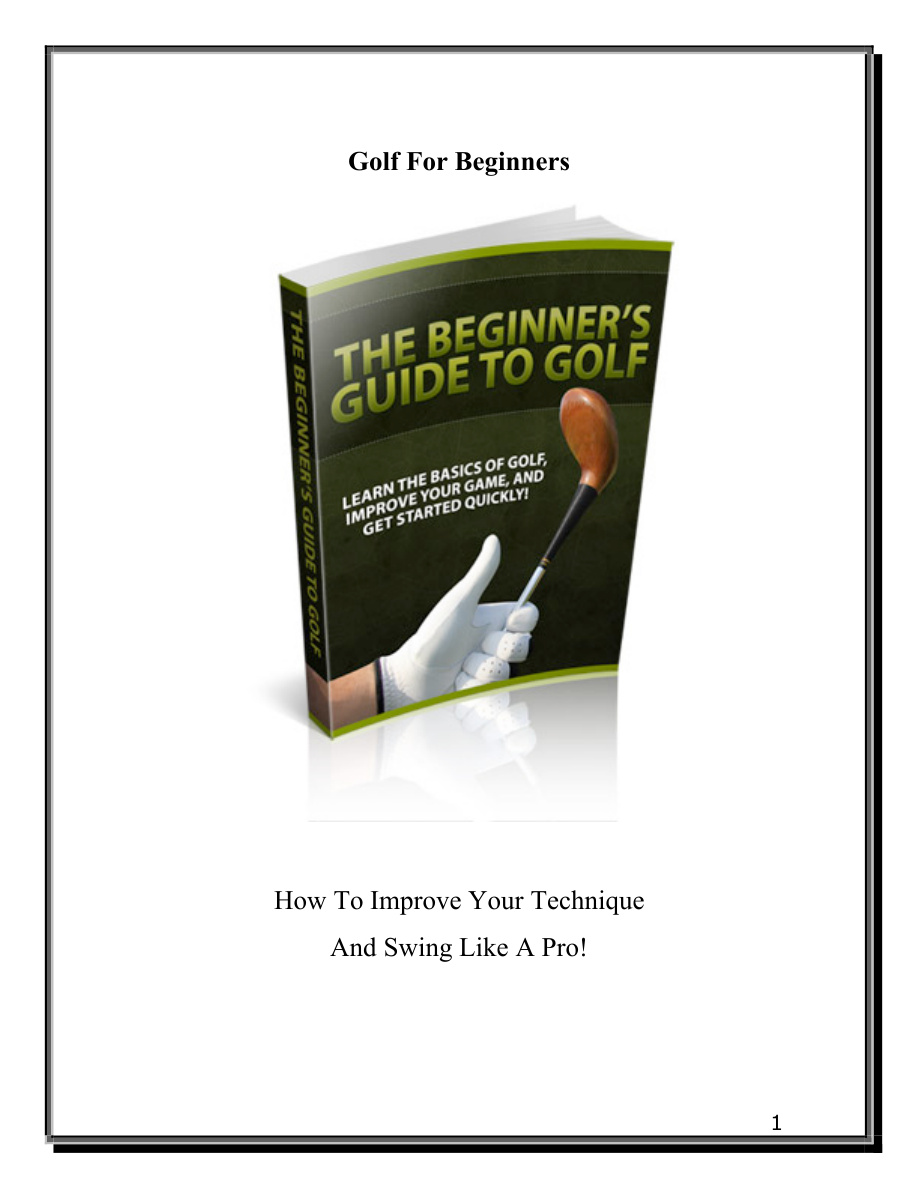 The Beginner's Guide to Golf PDF Download